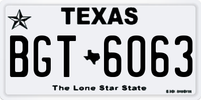 TX license plate BGT6063