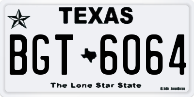 TX license plate BGT6064