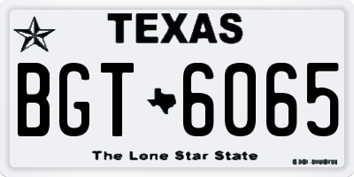 TX license plate BGT6065