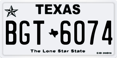 TX license plate BGT6074