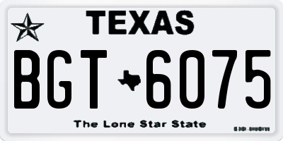 TX license plate BGT6075