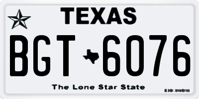 TX license plate BGT6076