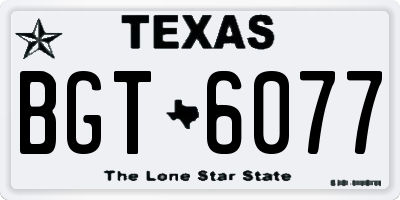 TX license plate BGT6077