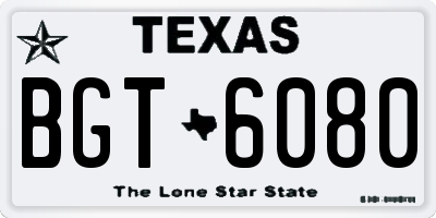 TX license plate BGT6080