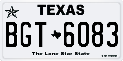 TX license plate BGT6083