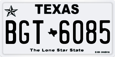 TX license plate BGT6085