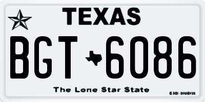 TX license plate BGT6086