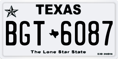 TX license plate BGT6087
