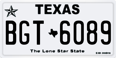 TX license plate BGT6089