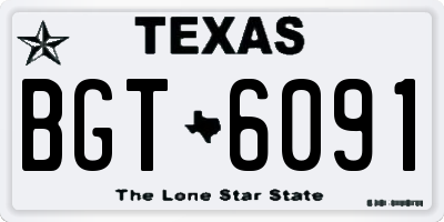 TX license plate BGT6091
