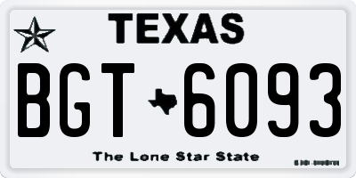 TX license plate BGT6093