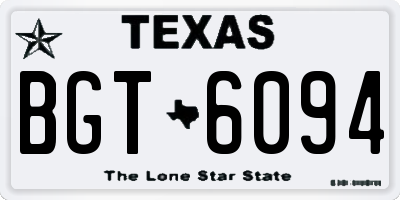 TX license plate BGT6094