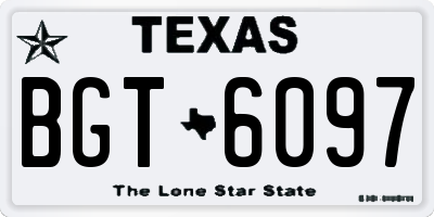 TX license plate BGT6097