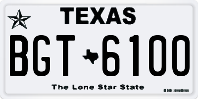 TX license plate BGT6100