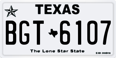 TX license plate BGT6107