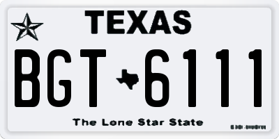 TX license plate BGT6111