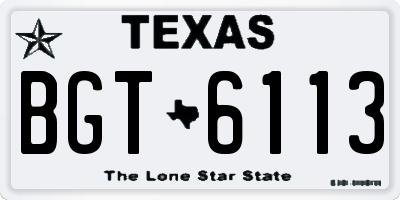 TX license plate BGT6113