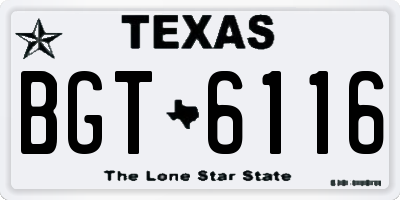 TX license plate BGT6116