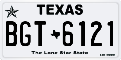 TX license plate BGT6121