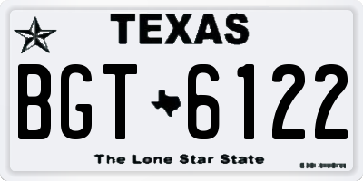 TX license plate BGT6122