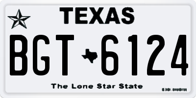 TX license plate BGT6124