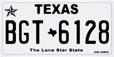 TX license plate BGT6128