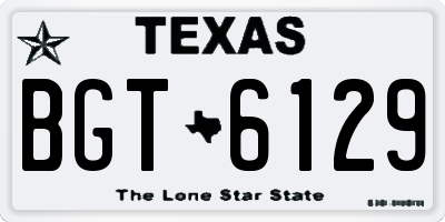 TX license plate BGT6129