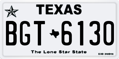 TX license plate BGT6130