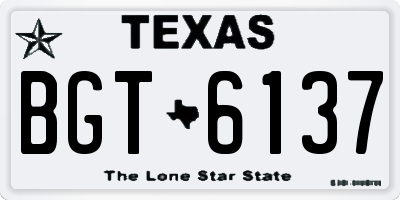 TX license plate BGT6137