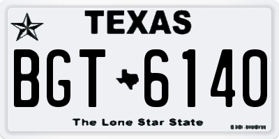 TX license plate BGT6140