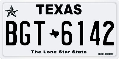 TX license plate BGT6142