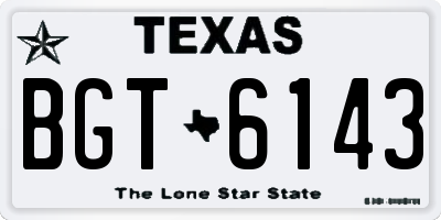 TX license plate BGT6143