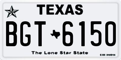 TX license plate BGT6150