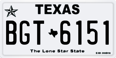 TX license plate BGT6151