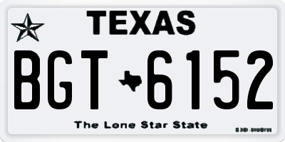 TX license plate BGT6152