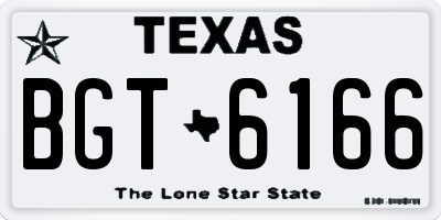 TX license plate BGT6166