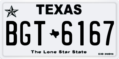 TX license plate BGT6167