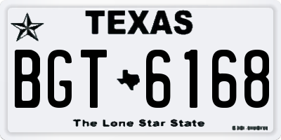 TX license plate BGT6168
