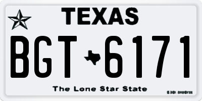 TX license plate BGT6171