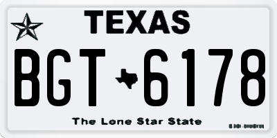 TX license plate BGT6178
