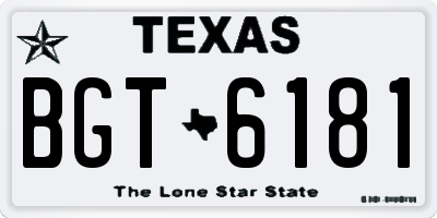 TX license plate BGT6181