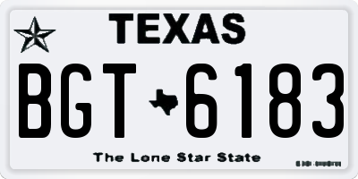 TX license plate BGT6183