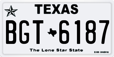 TX license plate BGT6187