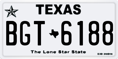 TX license plate BGT6188