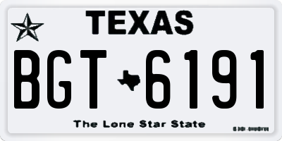 TX license plate BGT6191