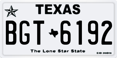 TX license plate BGT6192