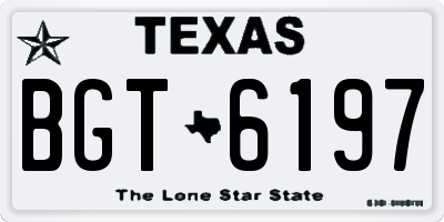 TX license plate BGT6197