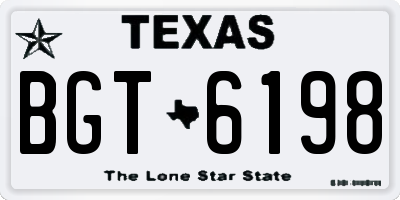 TX license plate BGT6198