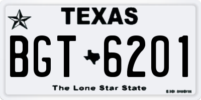 TX license plate BGT6201
