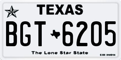 TX license plate BGT6205